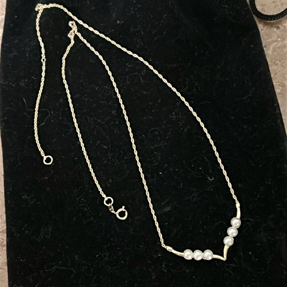14KT Gold Pearl Necklace - Picture 3 of 7